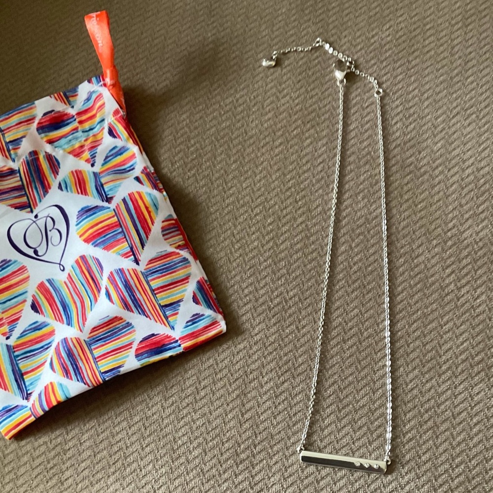 Brighton bar silver necklace